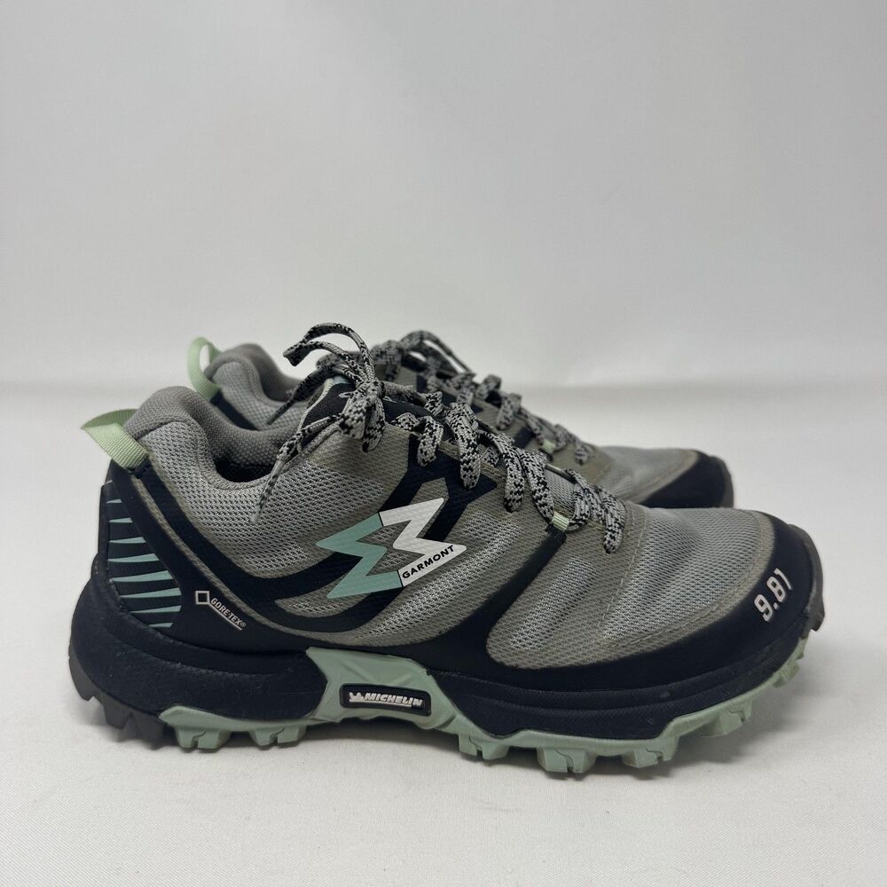 Garmont 9.81‎ Shoes Womens Size 7 Gray Black Goretex Michelin Trail Hiking
